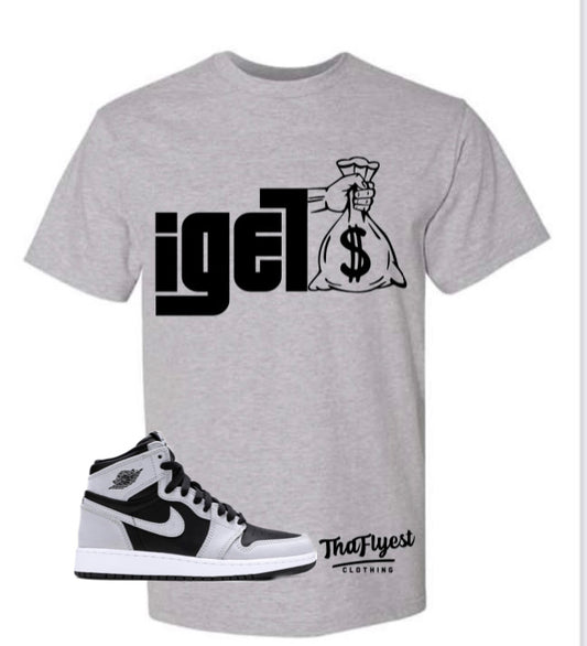 I Get Money Gray and Black T-Shirt