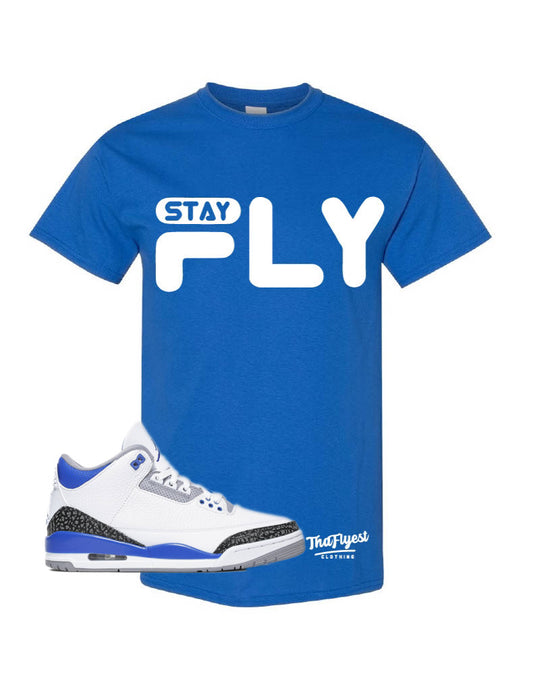 Stay Fly Blue and White T-Shirt