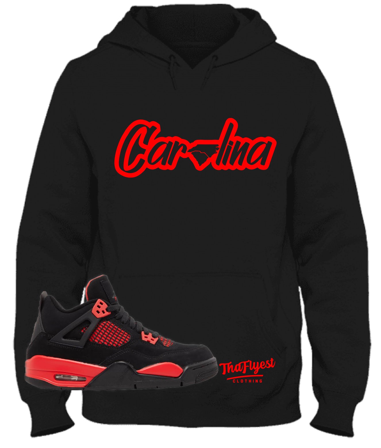 “Carolina” Black and Red Hoodie