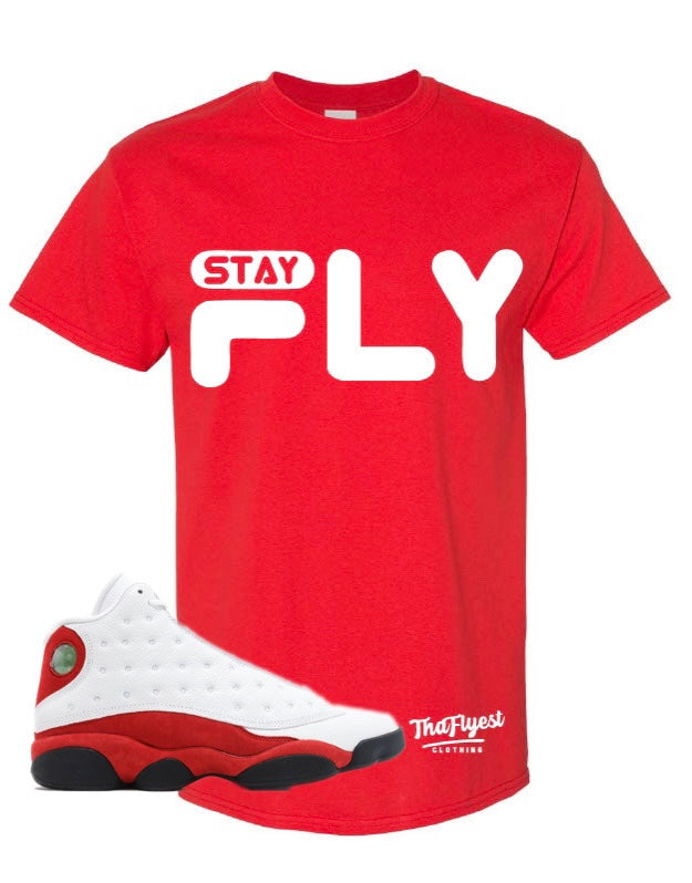 Stay Fly Red and White T-Shirt