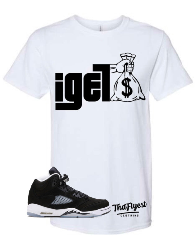 I Get Money White and Black T-Shirt