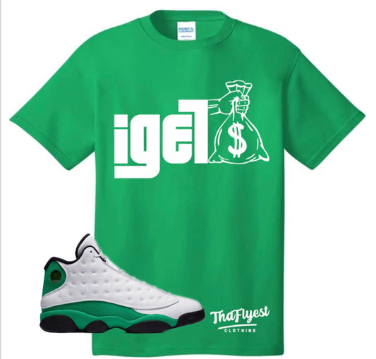 I Get Money Green and White T-Shirt