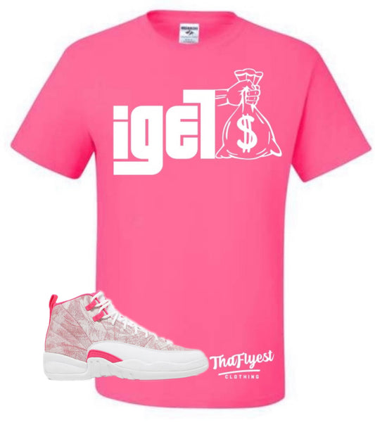 I Get Money Pink and White T-Shirt