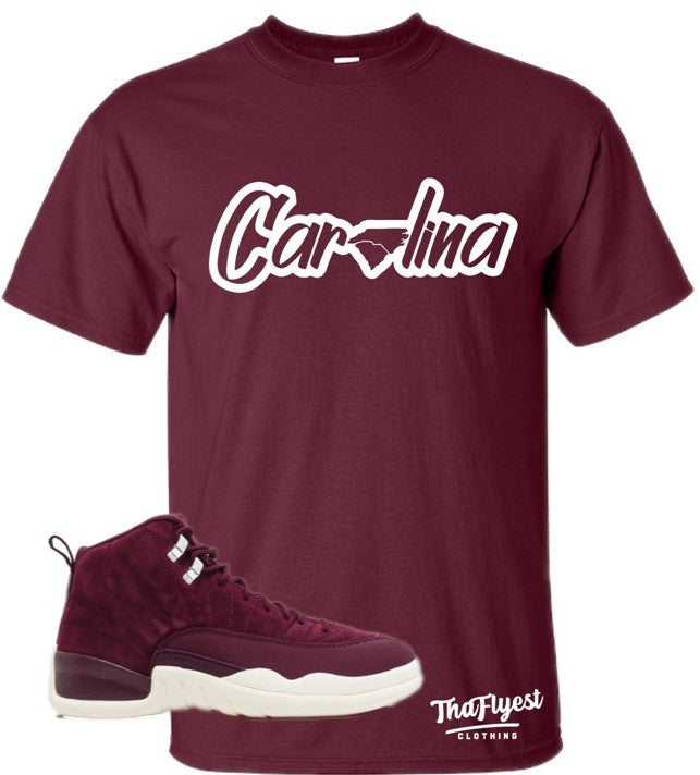 "CAROLINA" Burgundy and White T-Shirt