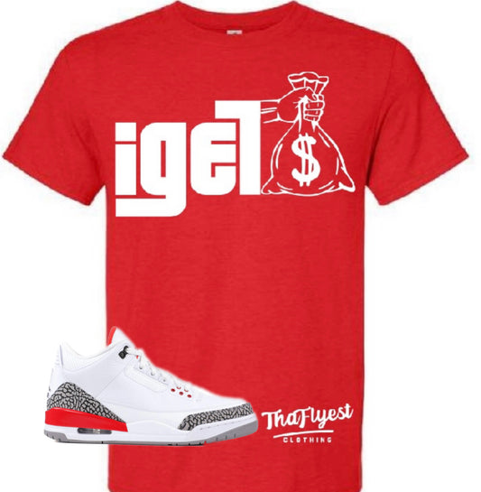 I Get Money Red and White T-Shirt