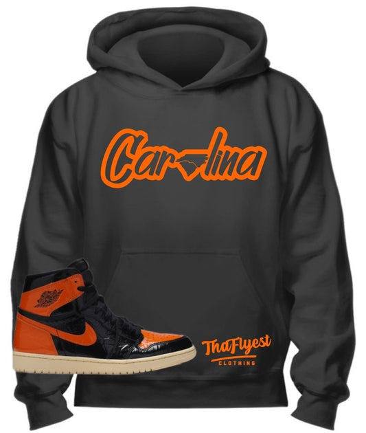 "CAROLINA" Black and Orange Hoodie