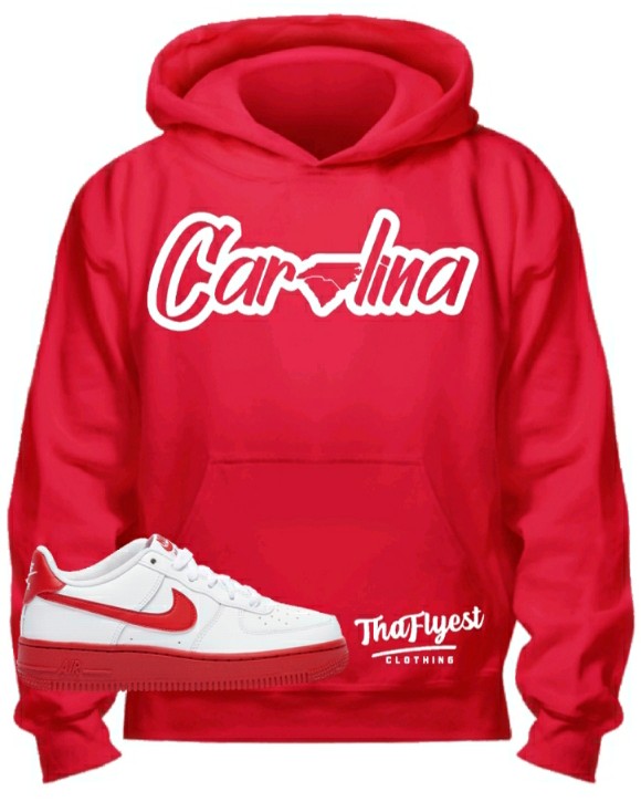 "CAROLINA" Red and White Hoodie